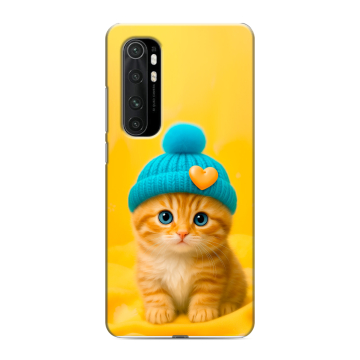 Силиконовый чехол на Xiaomi Mi Note 10 Lite с принтом Котенок в шапке