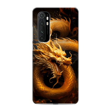 Силиконовый чехол на Xiaomi Mi Note 10 Lite с принтом Золотой дракон