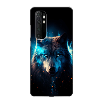 Силиконовый чехол на Xiaomi Mi Note 10 Lite с принтом Волк ночной Силиконовый чехол на Xiaomi Mi Note 10 Lite с принтом Волк ночной