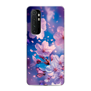 Силиконовый чехол на Xiaomi Mi Note 10 Lite с принтом цветы бабочки Силиконовый чехол на Xiaomi Mi Note 10 Lite с принтом цветы бабочки
