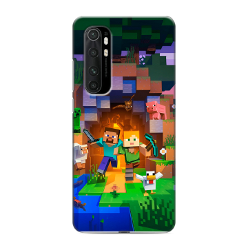 Силиконовый чехол на Xiaomi Mi Note 10 Lite с принтом Майнкрафт Minecraft