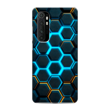Силиконовый чехол на Xiaomi Mi Note 10 Lite с принтом Неоновые соты Силиконовый чехол на Xiaomi Mi Note 10 Lite с принтом Неоновые соты