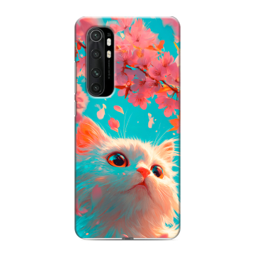 Силиконовый чехол на Xiaomi Mi Note 10 Lite с принтом Красивый кот Силиконовый чехол на Xiaomi Mi Note 10 Lite с принтом Красивый кот