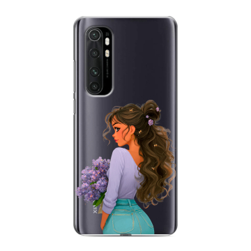 Силиконовый чехол на Xiaomi Mi Note 10 Lite с принтом девушка цветы Силиконовый чехол на Xiaomi Mi Note 10 Lite с принтом девушка цветы