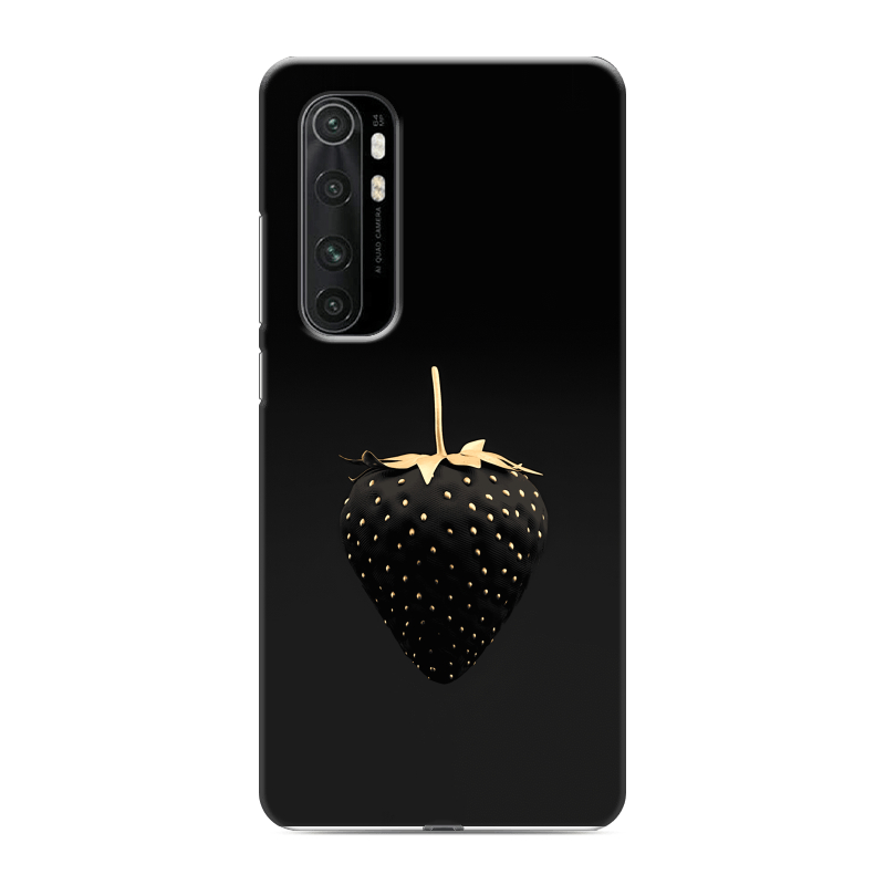 Силиконовый противоударный чехол на Xiaomi Mi Note 10 Lite с принтом Черная клубника Силиконовый противоударный чехол на Xiaomi Mi Note 10 Lite с принтом Черная клубника