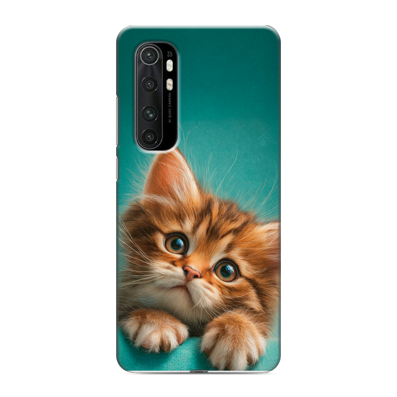 Силиконовый противоударный чехол на Xiaomi Mi Note 10 Lite с принтом котенок Силиконовый противоударный чехол на Xiaomi Mi Note 10 Lite с принтом котенок