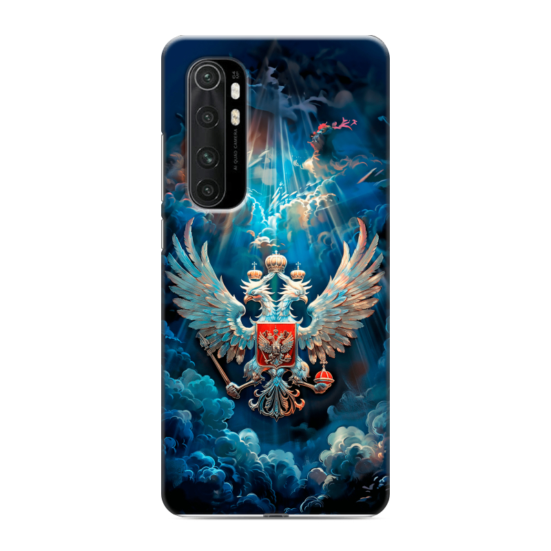 Силиконовый чехол на Xiaomi Mi Note 10 Lite с принтом Герб флаг России Силиконовый чехол на Xiaomi Mi Note 10 Lite с принтом Герб флаг России