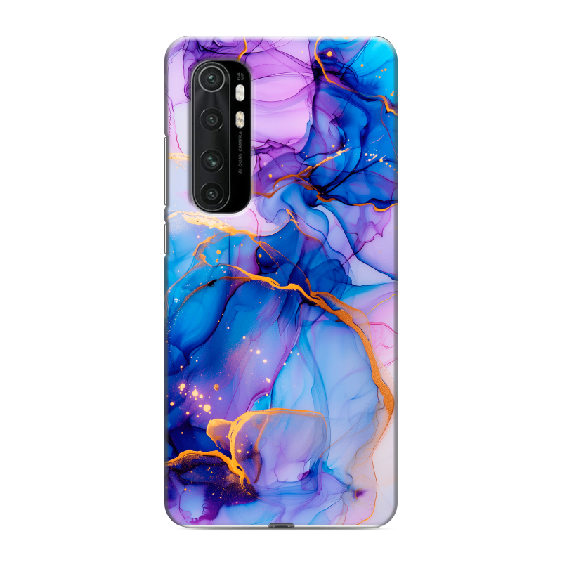 Силиконовый чехол на Xiaomi Mi Note 10 Lite с принтом синий мрамор Силиконовый чехол на Xiaomi Mi Note 10 Lite с принтом синий мрамор