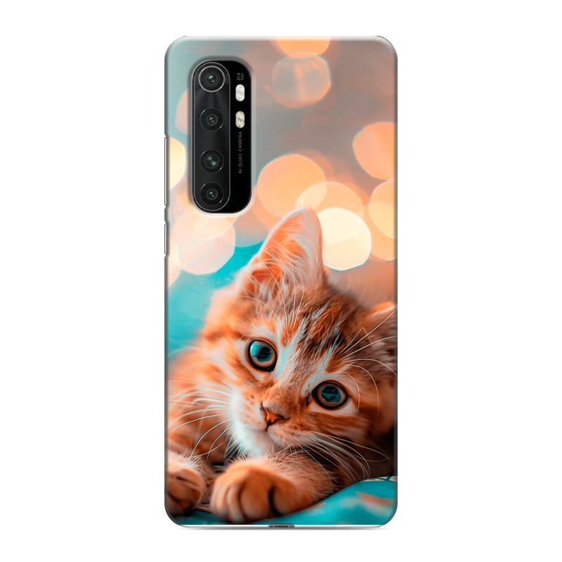 Силиконовый противоударный чехол на Xiaomi Mi Note 10 Lite с принтом котик Силиконовый противоударный чехол на Xiaomi Mi Note 10 Lite с принтом котик