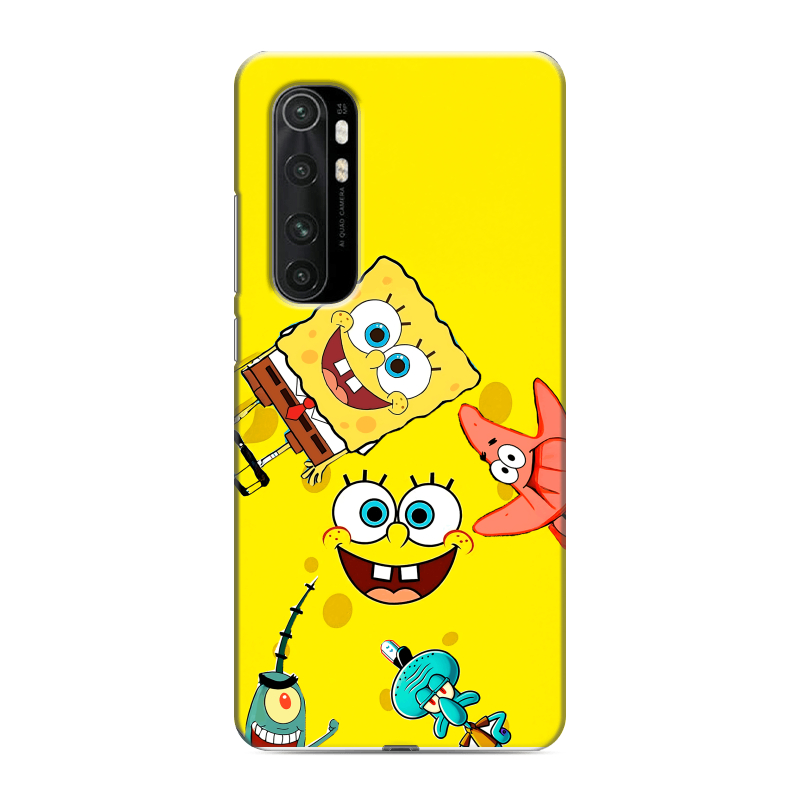 Силиконовый чехол на Xiaomi Mi Note 10 Lite с принтом Спанч боб Спанчбоб Силиконовый чехол на Xiaomi Mi Note 10 Lite с принтом Спанч боб Спанчбоб