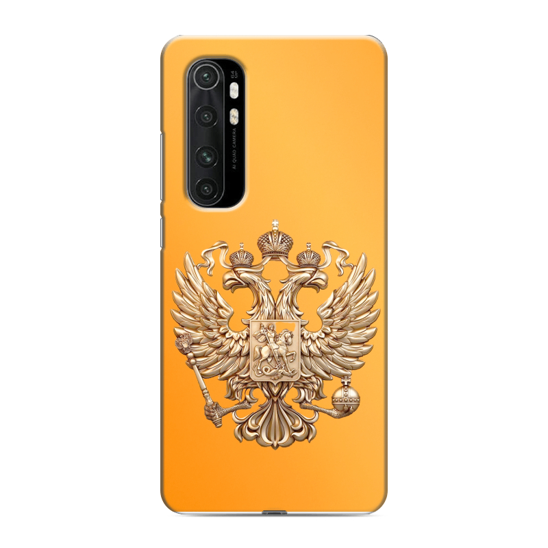 Силиконовый противоударный чехол на Xiaomi Mi Note 10 Lite с принтом Герб Флаг России Силиконовый противоударный чехол на Xiaomi Mi Note 10 Lite с принтом Герб Флаг России