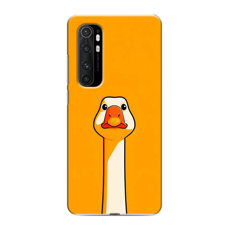 Силиконовый противоударный чехол на Xiaomi Mi Note 10 Lite с принтом Смешная утка Силиконовый противоударный чехол на Xiaomi Mi Note 10 Lite с принтом Смешная утка