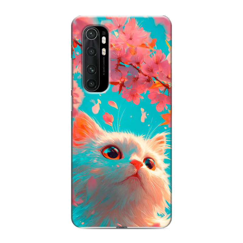 Силиконовый чехол на Xiaomi Mi Note 10 Lite с принтом Красивый кот Силиконовый чехол на Xiaomi Mi Note 10 Lite с принтом Красивый кот