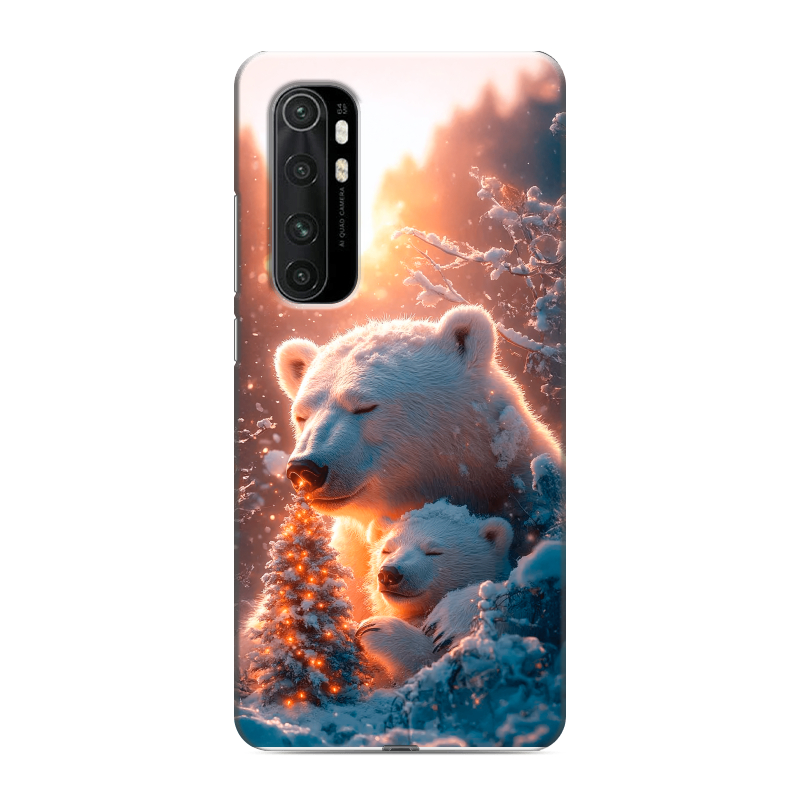 Силиконовый противоударный чехол на Xiaomi Mi Note 10 Lite с принтом Новый год Силиконовый противоударный чехол на Xiaomi Mi Note 10 Lite с принтом Новый год