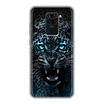 Силиконовый чехол на Xiaomi RedMi Note 9 с принтом Темный леопард Силиконовый чехол на Xiaomi RedMi Note 9 с принтом Темный леопард