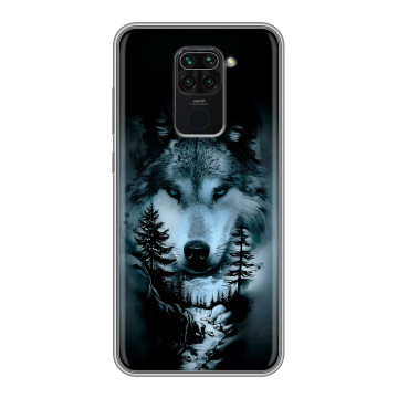 Силиконовый чехол на Xiaomi RedMi Note 9 с принтом Лесной волк Силиконовый чехол на Xiaomi RedMi Note 9 с принтом Лесной волк