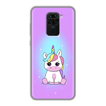 Силиконовый чехол на Xiaomi RedMi Note 9 с принтом Единорог Силиконовый чехол на Xiaomi RedMi Note 9 с принтом Единорог