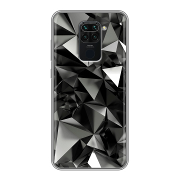 Силиконовый чехол на Xiaomi RedMi Note 9 с принтом Черные кристаллы Силиконовый чехол на Xiaomi RedMi Note 9 с принтом Черные кристаллы