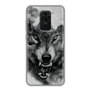 Силиконовый чехол на Xiaomi RedMi Note 9 с принтом Волк Силиконовый чехол на Xiaomi RedMi Note 9 с принтом Волк