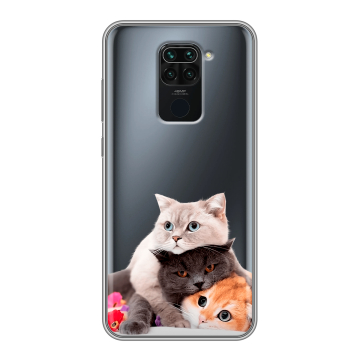 Силиконовый чехол на Xiaomi RedMi Note 9 с принтом Кошки Силиконовый чехол на Xiaomi RedMi Note 9 с принтом Кошки