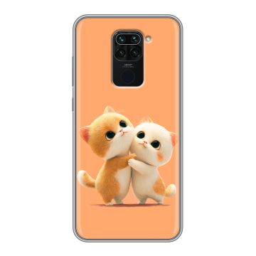 Силиконовый чехол на Xiaomi RedMi Note 9 с принтом Милые котики Силиконовый чехол на Xiaomi RedMi Note 9 с принтом Милые котики