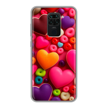 Силиконовый чехол на Xiaomi RedMi Note 9 с принтом Сердечки Силиконовый чехол на Xiaomi RedMi Note 9 с принтом Сердечки