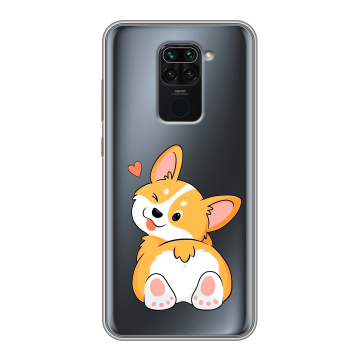 Силиконовый чехол на Xiaomi RedMi Note 9 с принтом Корги Силиконовый чехол на Xiaomi RedMi Note 9 с принтом Корги