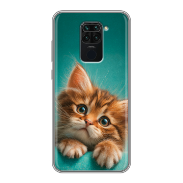 Силиконовый чехол на Xiaomi RedMi Note 9 с принтом котенок Силиконовый чехол на Xiaomi RedMi Note 9 с принтом котенок