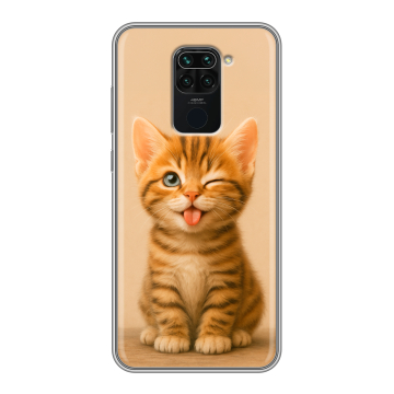 Силиконовый чехол на Xiaomi RedMi Note 9 с принтом котенок Силиконовый чехол на Xiaomi RedMi Note 9 с принтом котенок