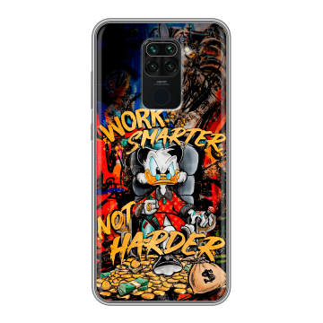 Силиконовый чехол на Xiaomi RedMi Note 9 с принтом Дональд Дак Деньги Силиконовый чехол на Xiaomi RedMi Note 9 с принтом Дональд Дак Деньги