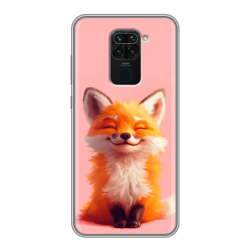 Силиконовый чехол на Xiaomi RedMi Note 9 с принтом милая лиса Силиконовый чехол на Xiaomi RedMi Note 9 с принтом милая лиса