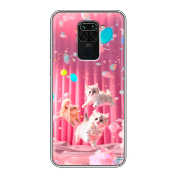 Силиконовый чехол на Xiaomi RedMi Note 9 с принтом милые котики