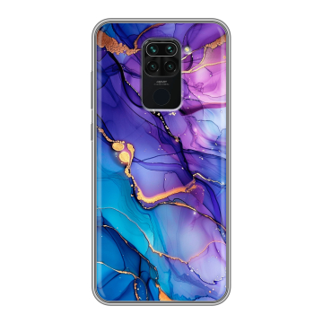 Силиконовый чехол на Xiaomi RedMi Note 9 с принтом синий мрамор