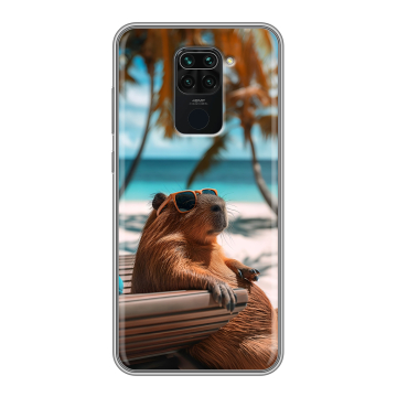 Силиконовый чехол на Xiaomi RedMi Note 9 с принтом Капибара Силиконовый чехол на Xiaomi RedMi Note 9 с принтом Капибара