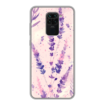 Силиконовый чехол на Xiaomi RedMi Note 9 с принтом цветы лаванда Силиконовый чехол на Xiaomi RedMi Note 9 с принтом цветы лаванда