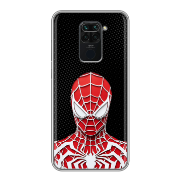Силиконовый чехол на Xiaomi RedMi Note 9 с принтом человек паук spiderman