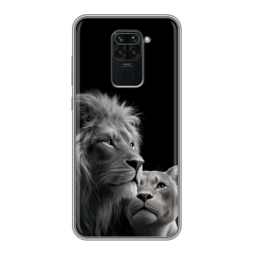 Силиконовый чехол на Xiaomi RedMi Note 9 с принтом Лев кошки