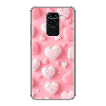 Силиконовый чехол на Xiaomi RedMi Note 9 с принтом Сердечки Силиконовый чехол на Xiaomi RedMi Note 9 с принтом Сердечки