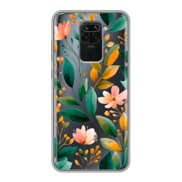 Силиконовый чехол на Xiaomi RedMi Note 9 с принтом Цветы паттерн