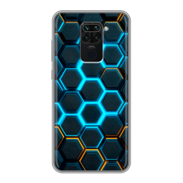 Силиконовый чехол на Xiaomi RedMi Note 9 с принтом Неоновые соты