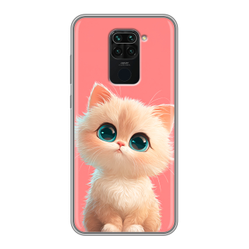 Силиконовый чехол на Xiaomi RedMi Note 9 с принтом Розовый котенок
