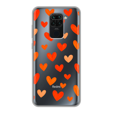 Силиконовый чехол на Xiaomi RedMi Note 9 с принтом Сердечки