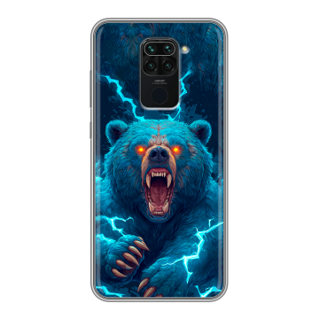 Силиконовый чехол на Xiaomi RedMi Note 9 с принтом Медведь