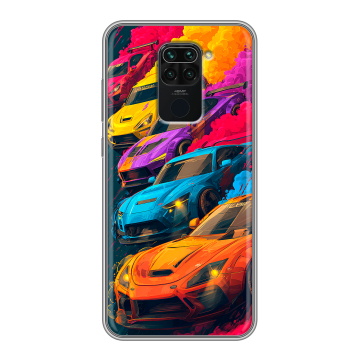 Силиконовый чехол на Xiaomi RedMi Note 9 с принтом Тачки