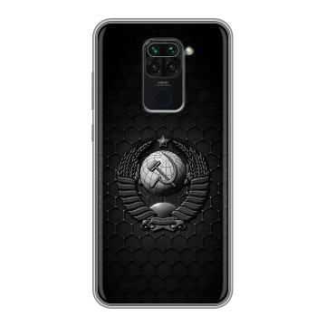 Силиконовый чехол на Xiaomi RedMi Note 9 с принтом Герб Флаг СССР