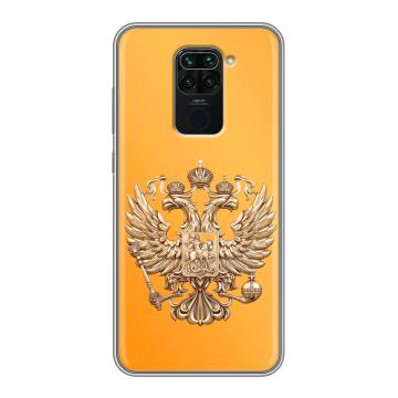 Силиконовый чехол на Xiaomi RedMi Note 9 с принтом Герб Флаг России