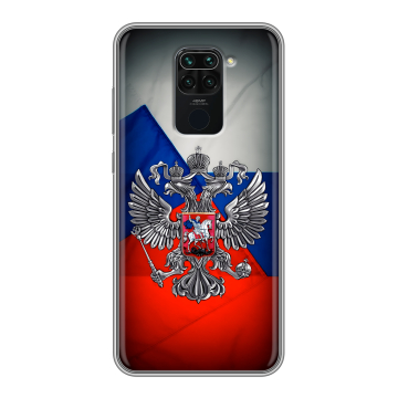 Силиконовый чехол на Xiaomi RedMi Note 9 с принтом Флаг России Силиконовый чехол на Xiaomi RedMi Note 9 с принтом Флаг России
