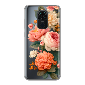 Силиконовый чехол на Xiaomi RedMi Note 9 с принтом цветы