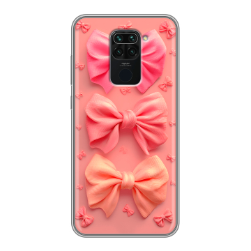 Силиконовый чехол на Xiaomi RedMi Note 9 с принтом Розовые бантики