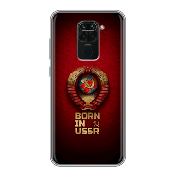 Силиконовый чехол на Xiaomi RedMi Note 9 с принтом Флаг Герб СССР
